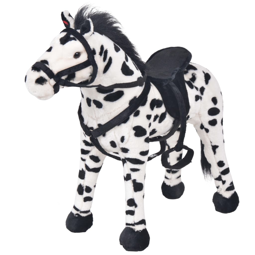 Plüschtier Stehend Pferd Schwarz und Weiß XXL - Premium Stofftiere - Just €108.25! Shop now at homesales4u