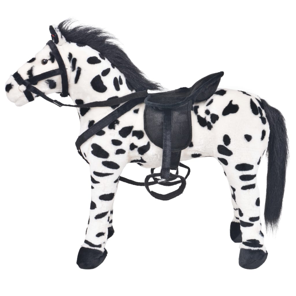 Plüschtier Stehend Pferd Schwarz und Weiß XXL - Premium Stofftiere - Just €108.25! Shop now at homesales4u