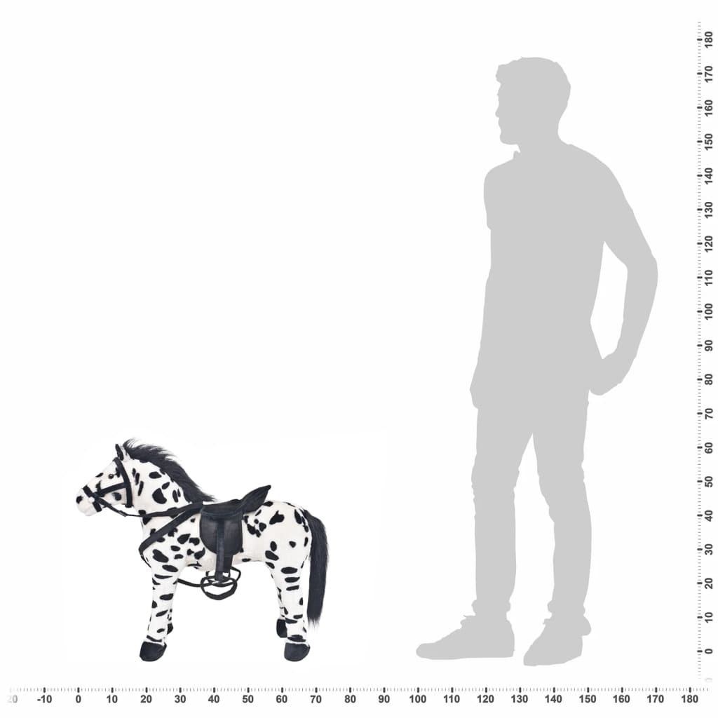 Plüschtier Stehend Pferd Schwarz und Weiß XXL - Premium Stofftiere - Just €108.25! Shop now at homesales4u
