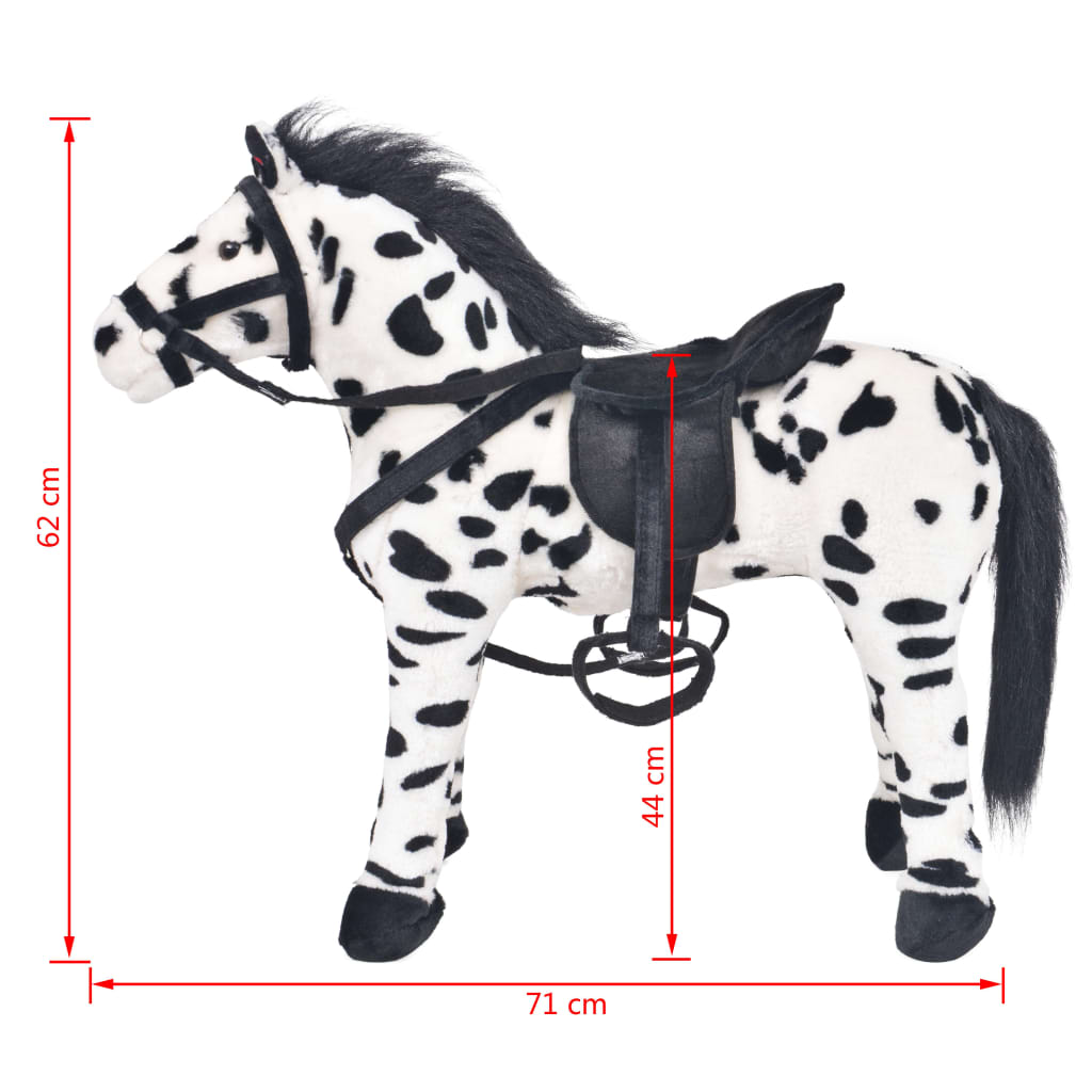 Plüschtier Stehend Pferd Schwarz und Weiß XXL - Premium Stofftiere - Just €108.25! Shop now at homesales4u