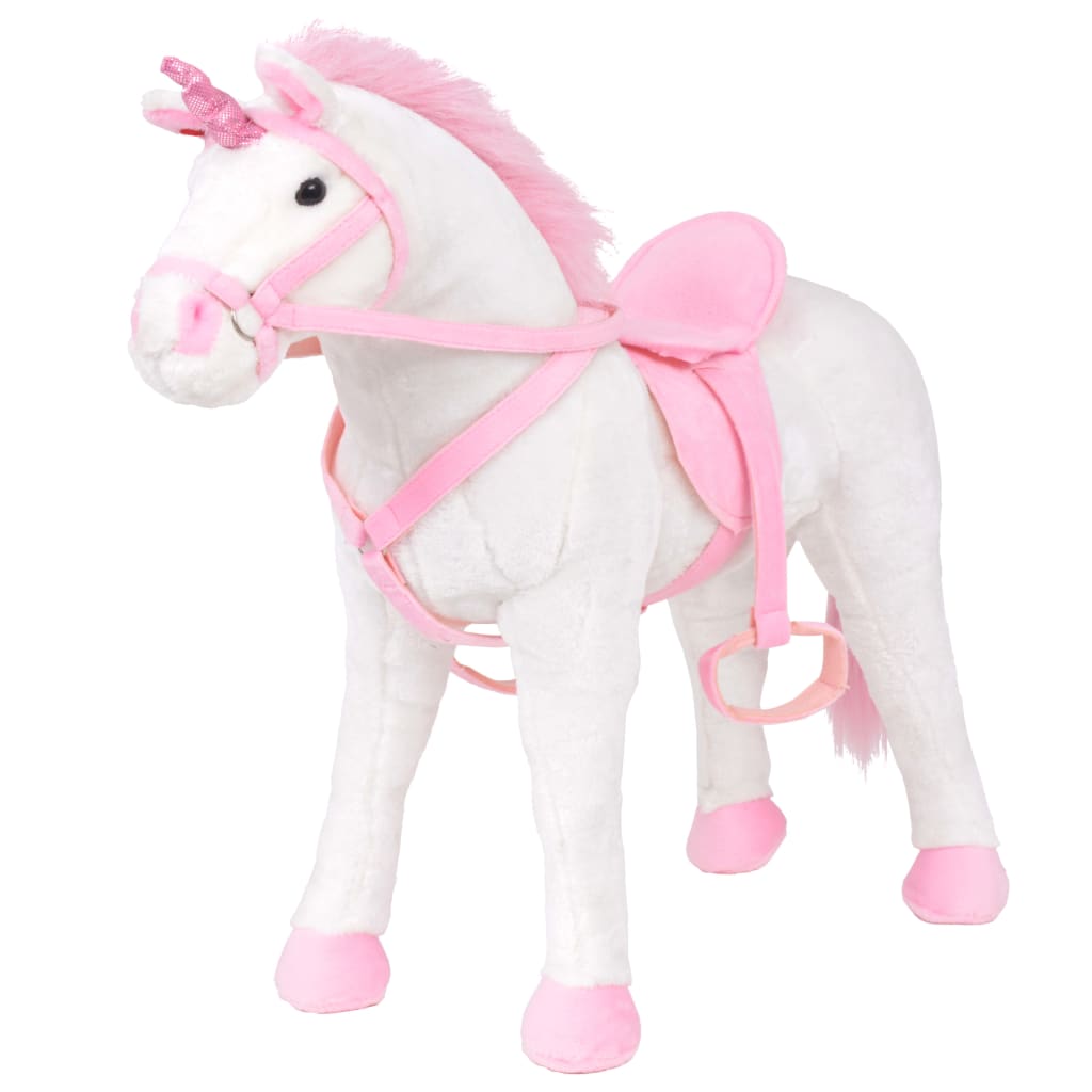 Plüschtier Einhorn Stehend Plüsch Weiß und Rosa XXL - Premium Stofftiere - Just €105.48! Shop now at homesales4u
