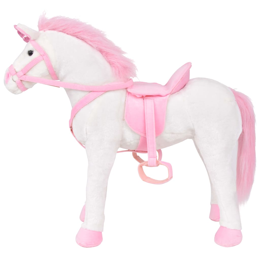 Plüschtier Einhorn Stehend Plüsch Weiß und Rosa XXL - Premium Stofftiere - Just €105.48! Shop now at homesales4u