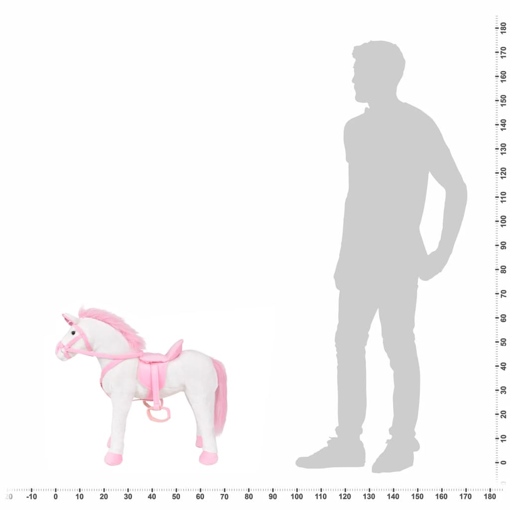 Plüschtier Einhorn Stehend Plüsch Weiß und Rosa XXL - Premium Stofftiere - Just €105.48! Shop now at homesales4u