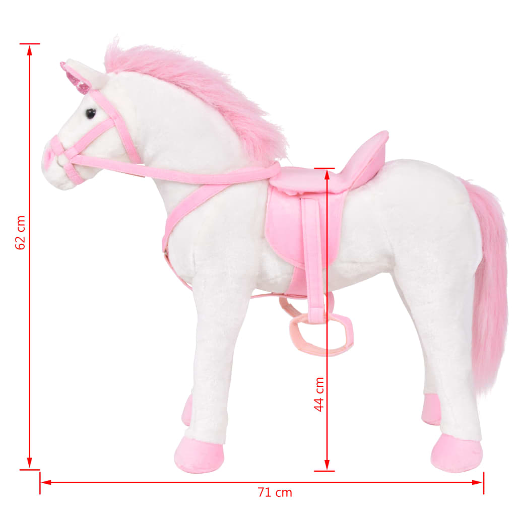 Plüschtier Einhorn Stehend Plüsch Weiß und Rosa XXL - Premium Stofftiere - Just €105.48! Shop now at homesales4u