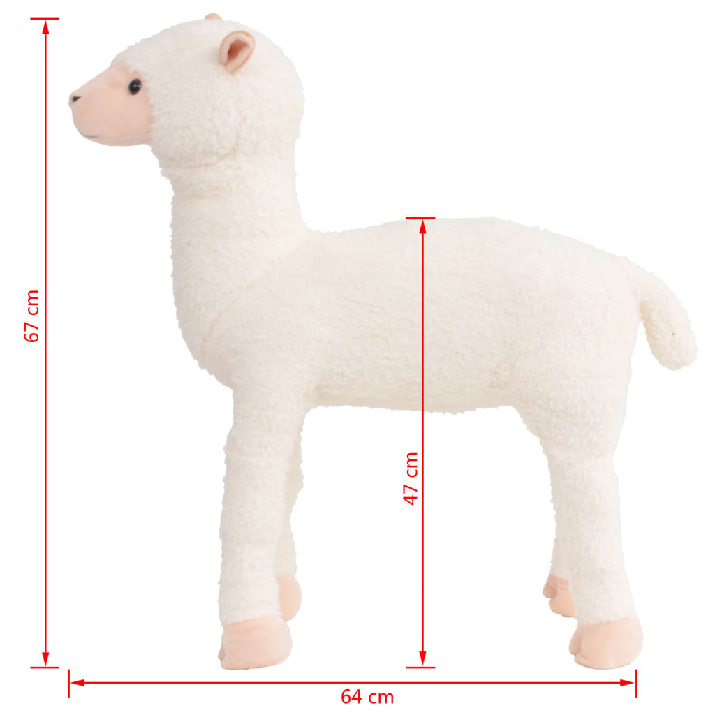 Plüschtier Alpaka Stehend Plüsch Weiß XXL - Premium Stofftiere - Just €96.78! Shop now at homesales4u