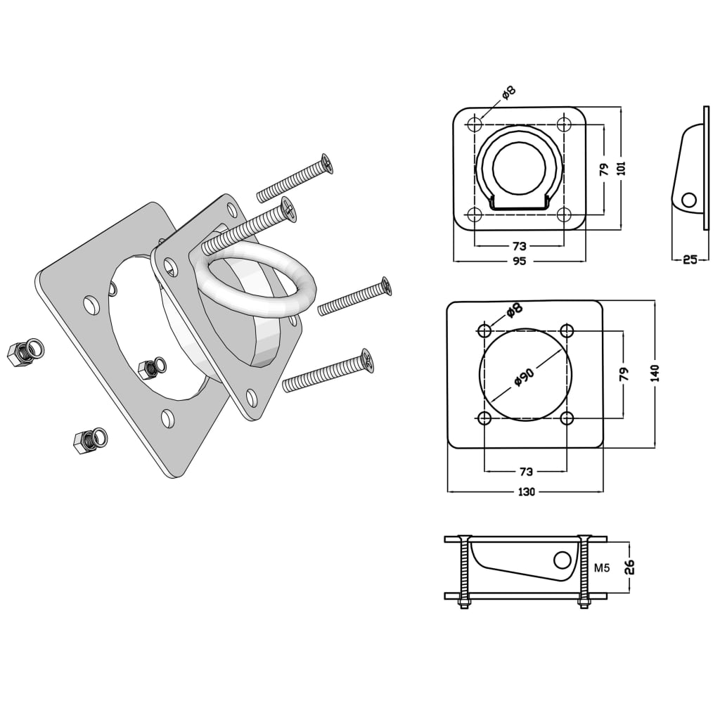 Zurrösen für Anhänger 8 Stk. Verzinkter Stahl 2000 kg - Premium Kfz-Anhänger - Just €100.90! Shop now at homesales4u