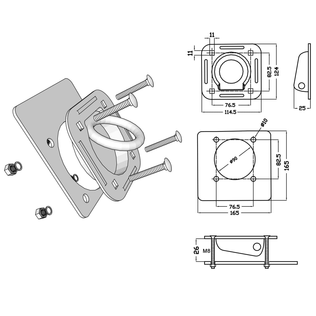 Zurrösen für Anhänger 6 Stk. Verzinkter Stahl 2000 kg - Premium Kfz-Anhänger - Just €86.50! Shop now at homesales4u