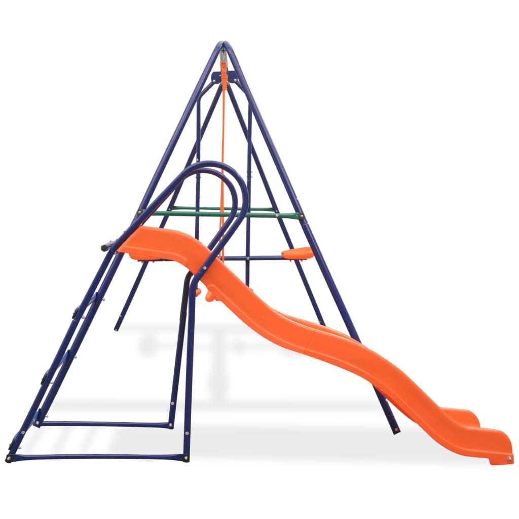 Schaukelset mit Rutsche und 3 Sitzen Orange - Premium Schaukeln & Spieltürme - Just €346.63! Shop now at homesales4u