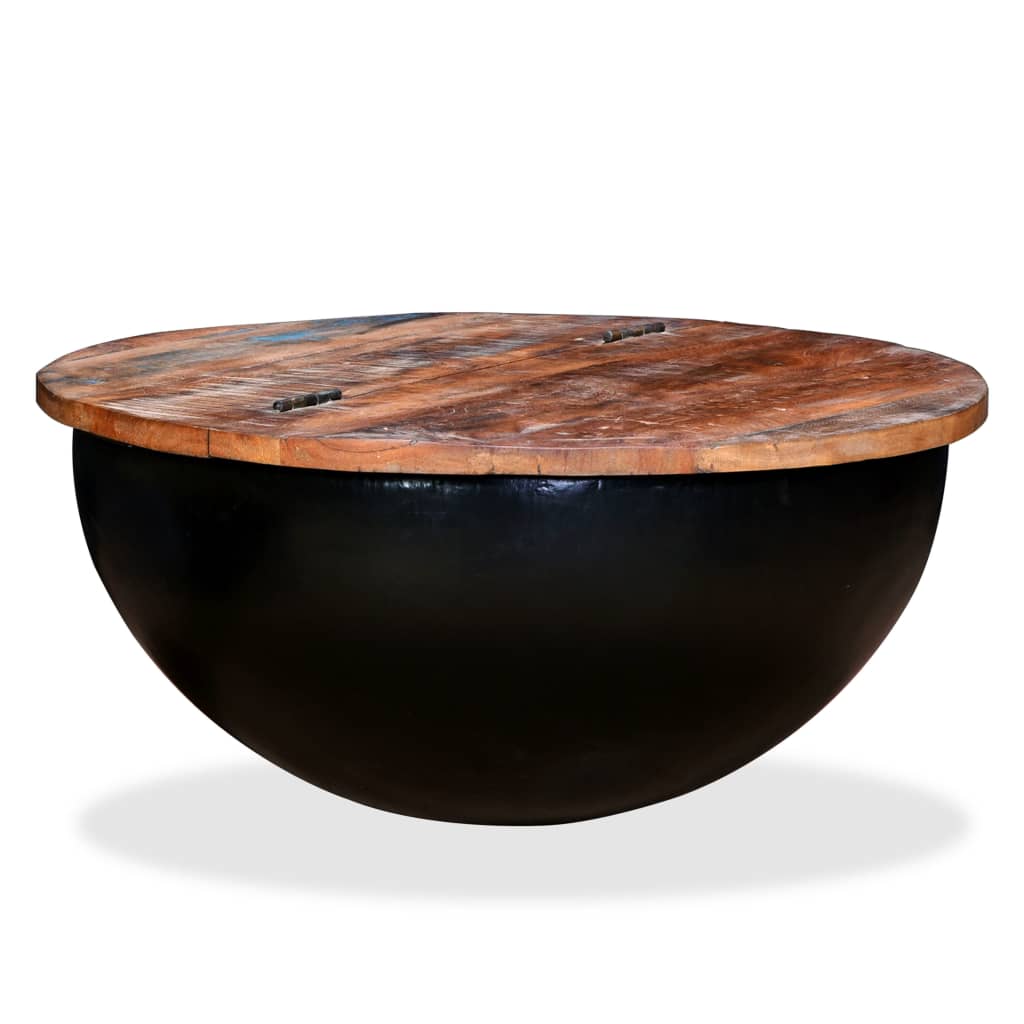Couchtisch Altholz Massiv Schwarz Schüsselform - Premium Couchtische - Just €143.10! Shop now at homesales4u