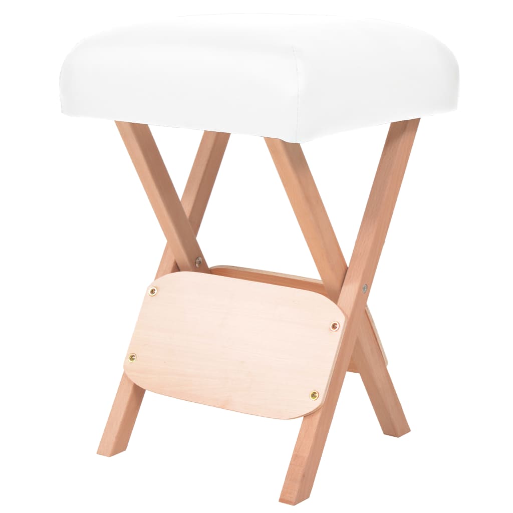 Massage-Klapphocker 12 cm dicker Sitz & 2 Nackenrollen Weiß - Premium Massagestühle - Just €77.27! Shop now at homesales4u