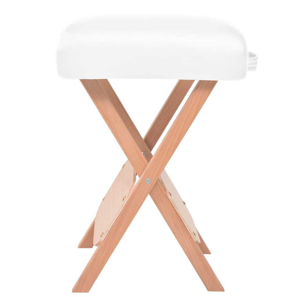 Massage-Klapphocker 12 cm dicker Sitz & 2 Nackenrollen Weiß - Premium Massagestühle - Just €77.27! Shop now at homesales4u