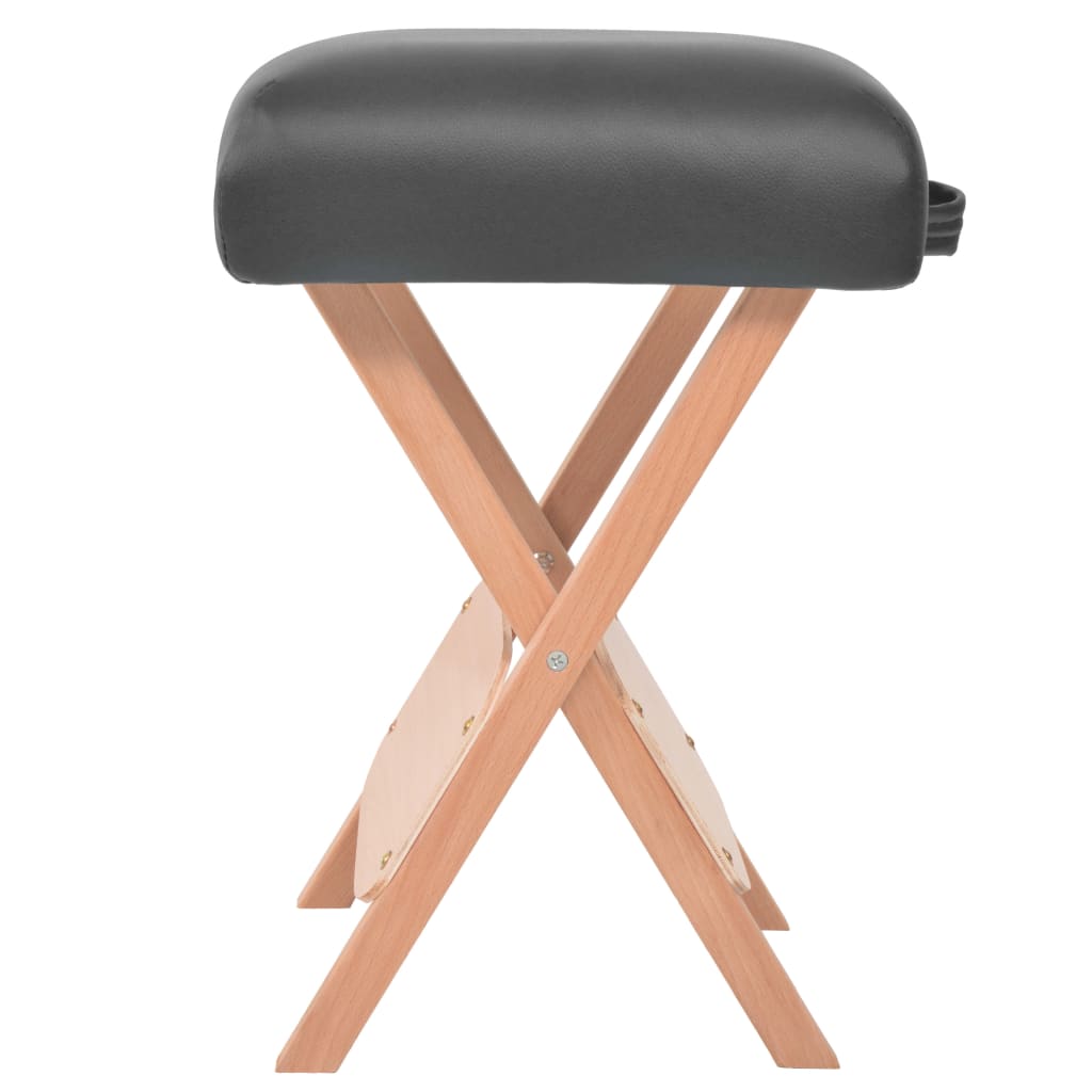 Massage-Klapphocker 12 cm dicker Sitz & 2 Nackenrollen Schwarz - Premium Massagestühle - Just €91.73! Shop now at homesales4u