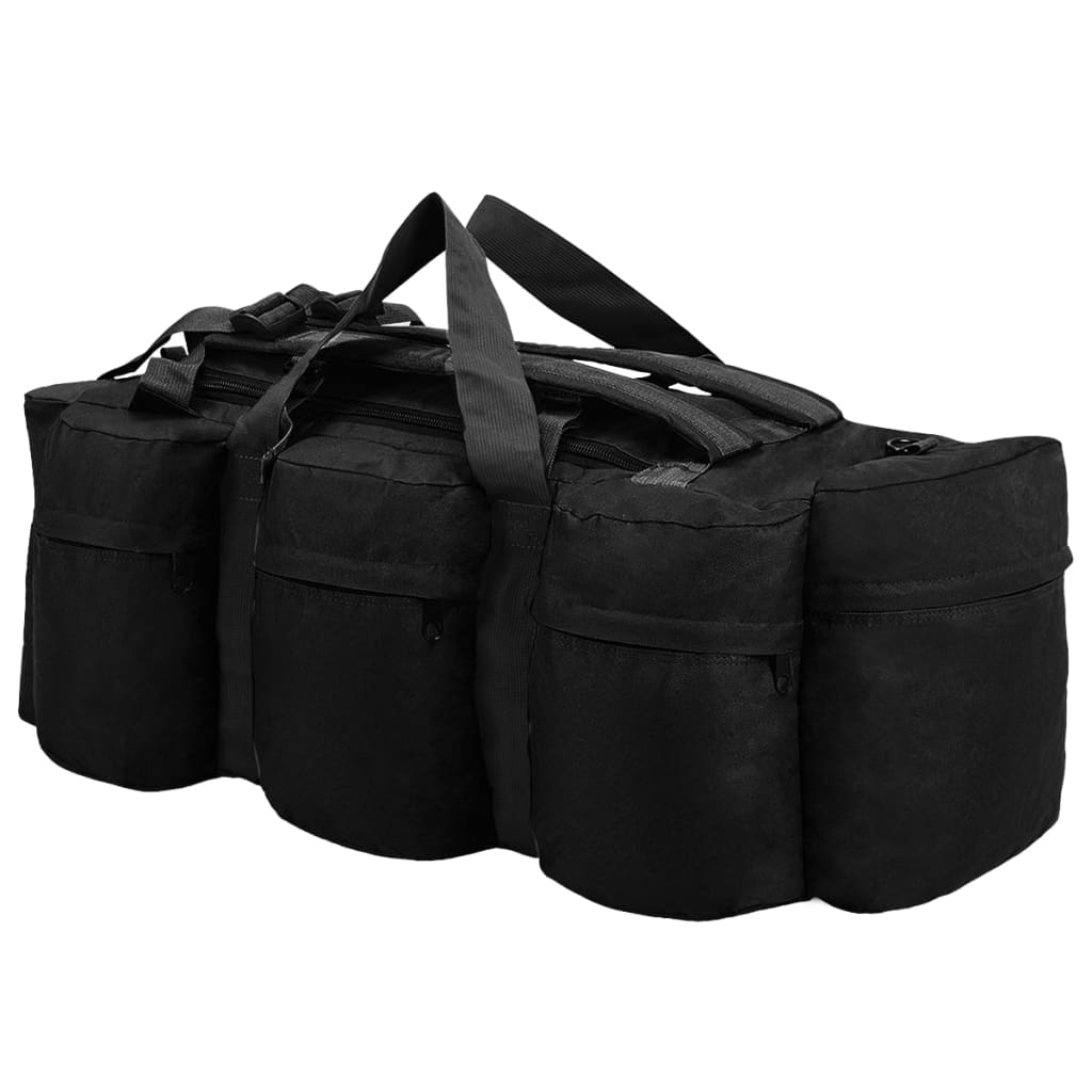 3-in-1 Seesack Armee-Stil 90 L Schwarz - Premium Seesäcke - Just €56.38! Shop now at homesales4u