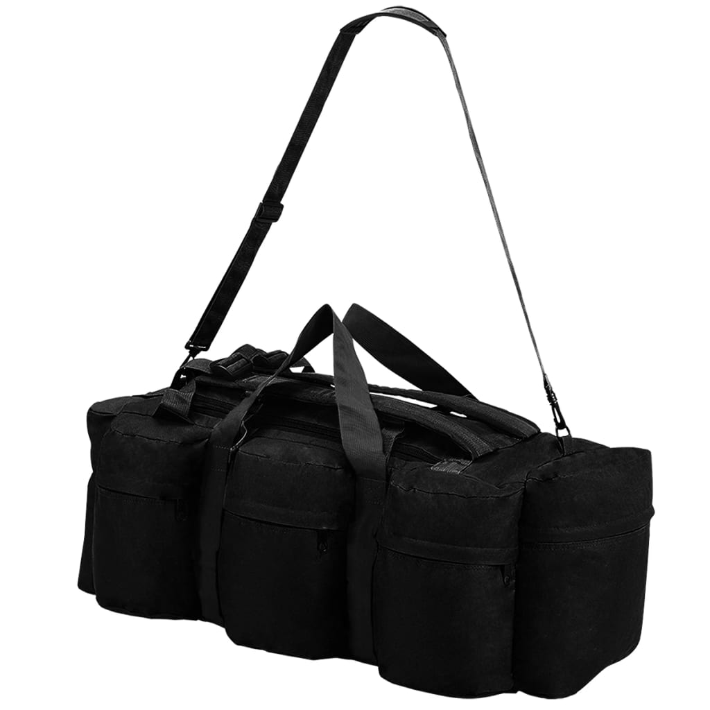 3-in-1 Seesack Armee-Stil 90 L Schwarz - Premium Seesäcke - Just €56.38! Shop now at homesales4u