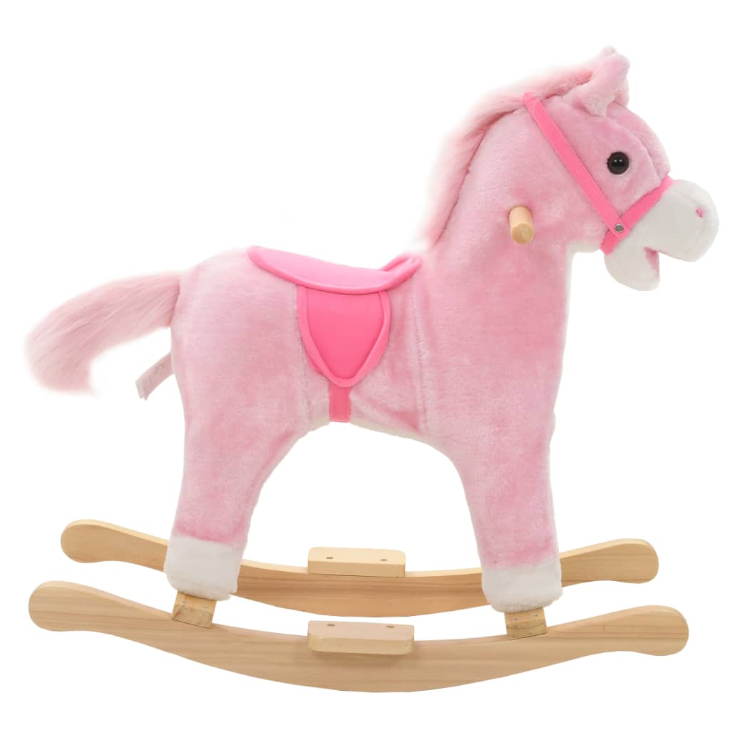 Schaukeltier Pferd Plüsch 65x32x58 cm Rosa - Premium Schaukelspielzeug - Just €89.26! Shop now at homesales4u