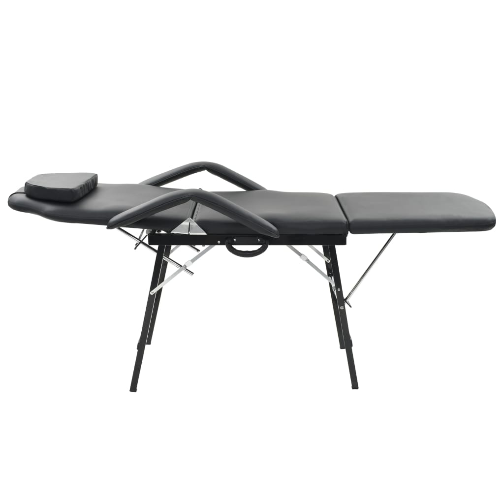 Gesichtsbehandlungsstuhl Tragbar Kunstleder 185x78x76cm Schwarz - Premium Massagestühle - Just €254.38! Shop now at homesales4u