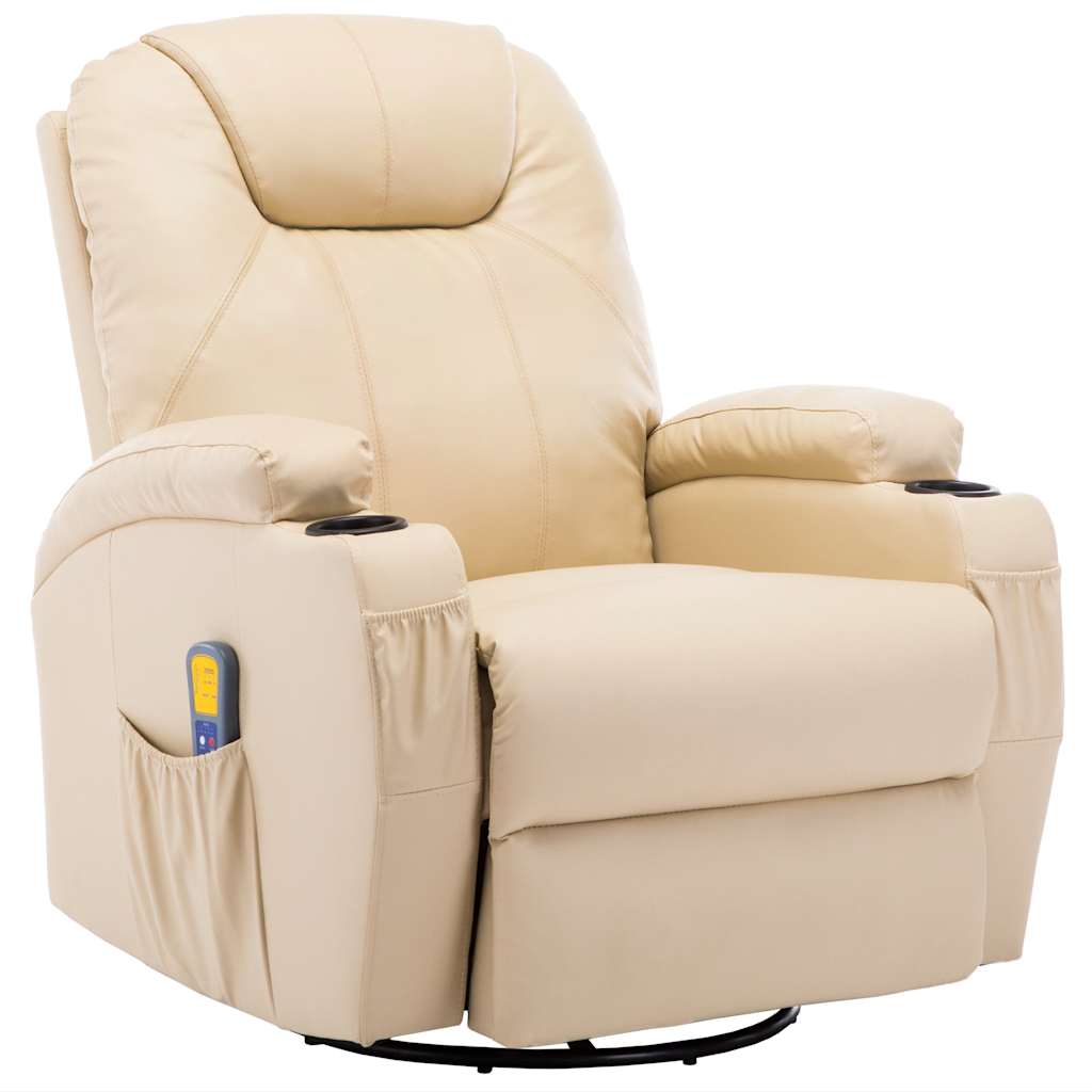 Massage-Schaukelsessel Creme Kunstleder - Premium Massagesessel - Just €663.43! Shop now at homesales4u