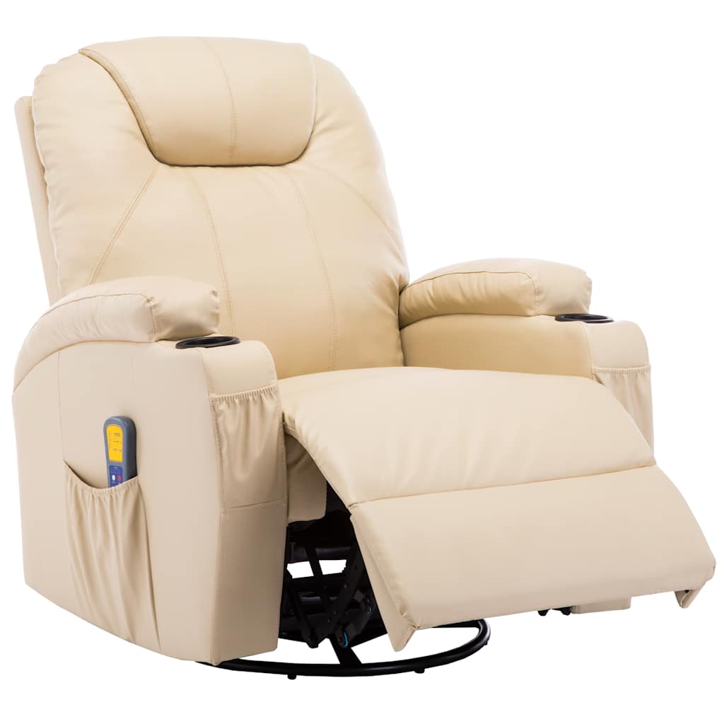 Massage-Schaukelsessel Creme Kunstleder - Premium Massagesessel - Just €663.43! Shop now at homesales4u