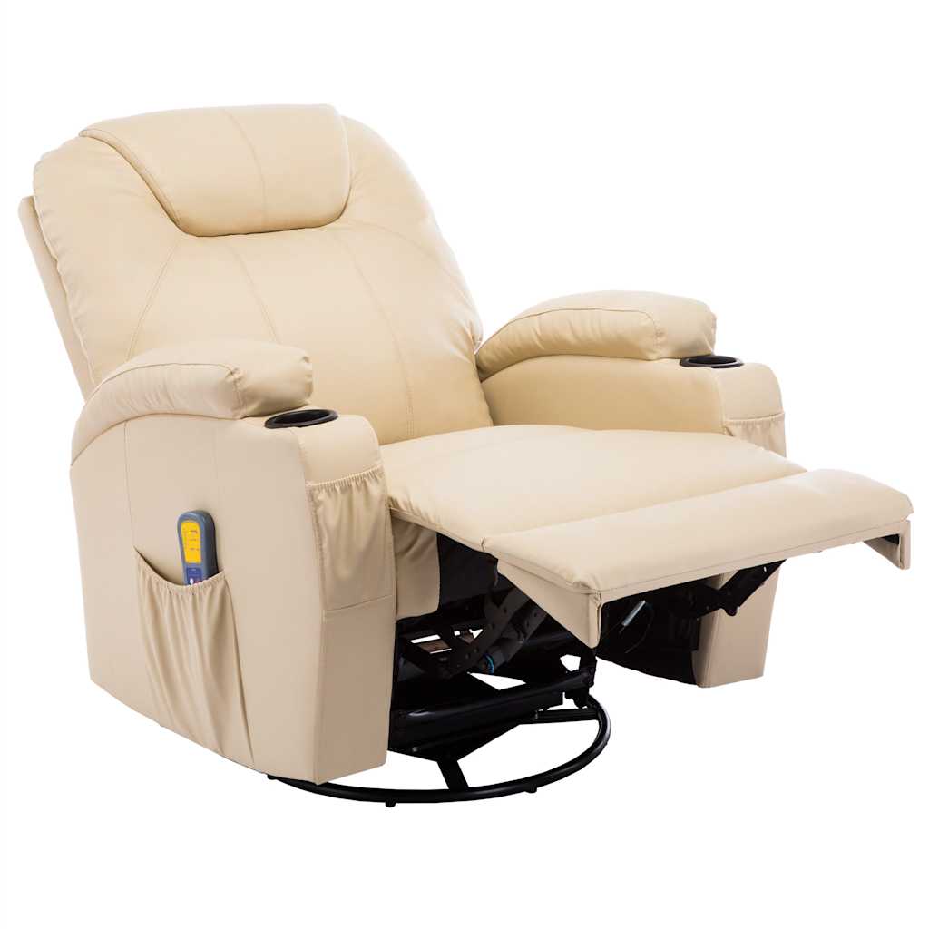 Massage-Schaukelsessel Creme Kunstleder - Premium Massagesessel - Just €663.43! Shop now at homesales4u