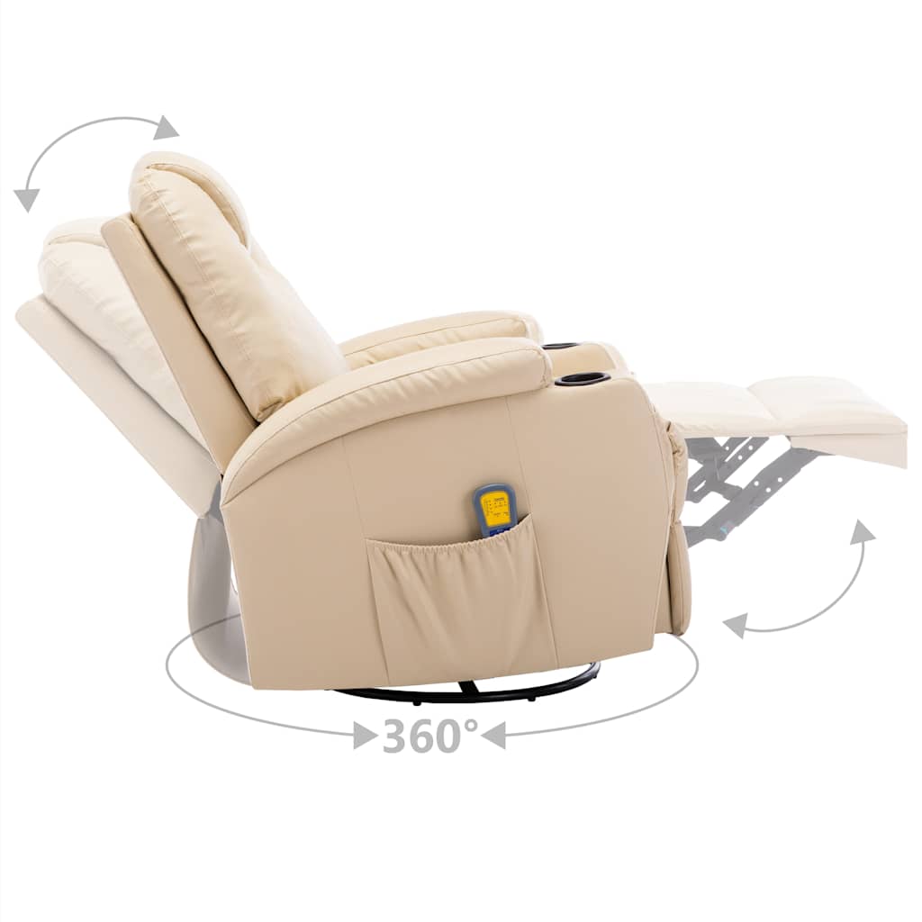 Massage-Schaukelsessel Creme Kunstleder - Premium Massagesessel - Just €663.43! Shop now at homesales4u