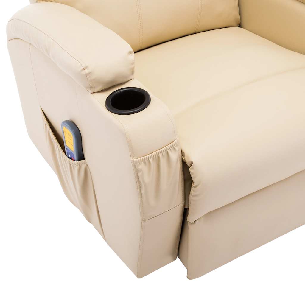 Massage-Schaukelsessel Creme Kunstleder - Premium Massagesessel - Just €663.43! Shop now at homesales4u