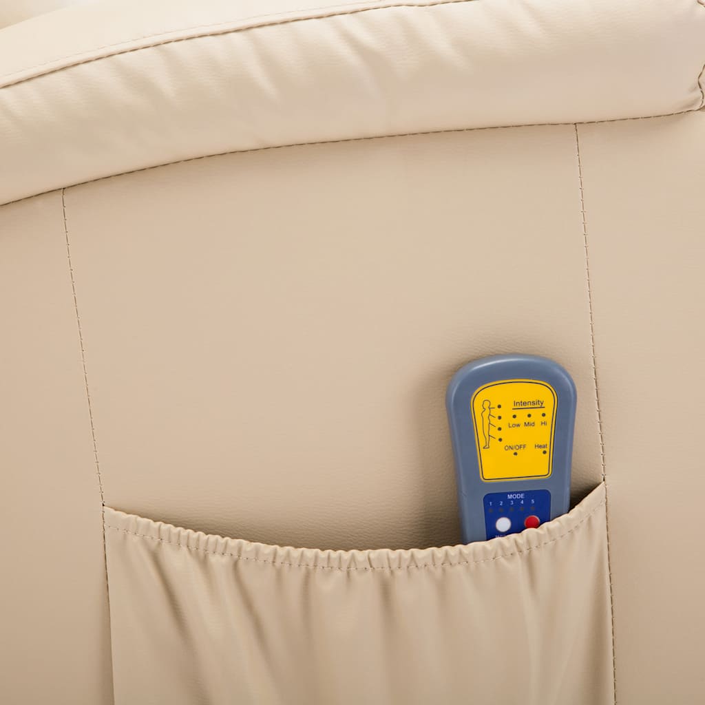 Massage-Schaukelsessel Creme Kunstleder - Premium Massagesessel - Just €663.43! Shop now at homesales4u