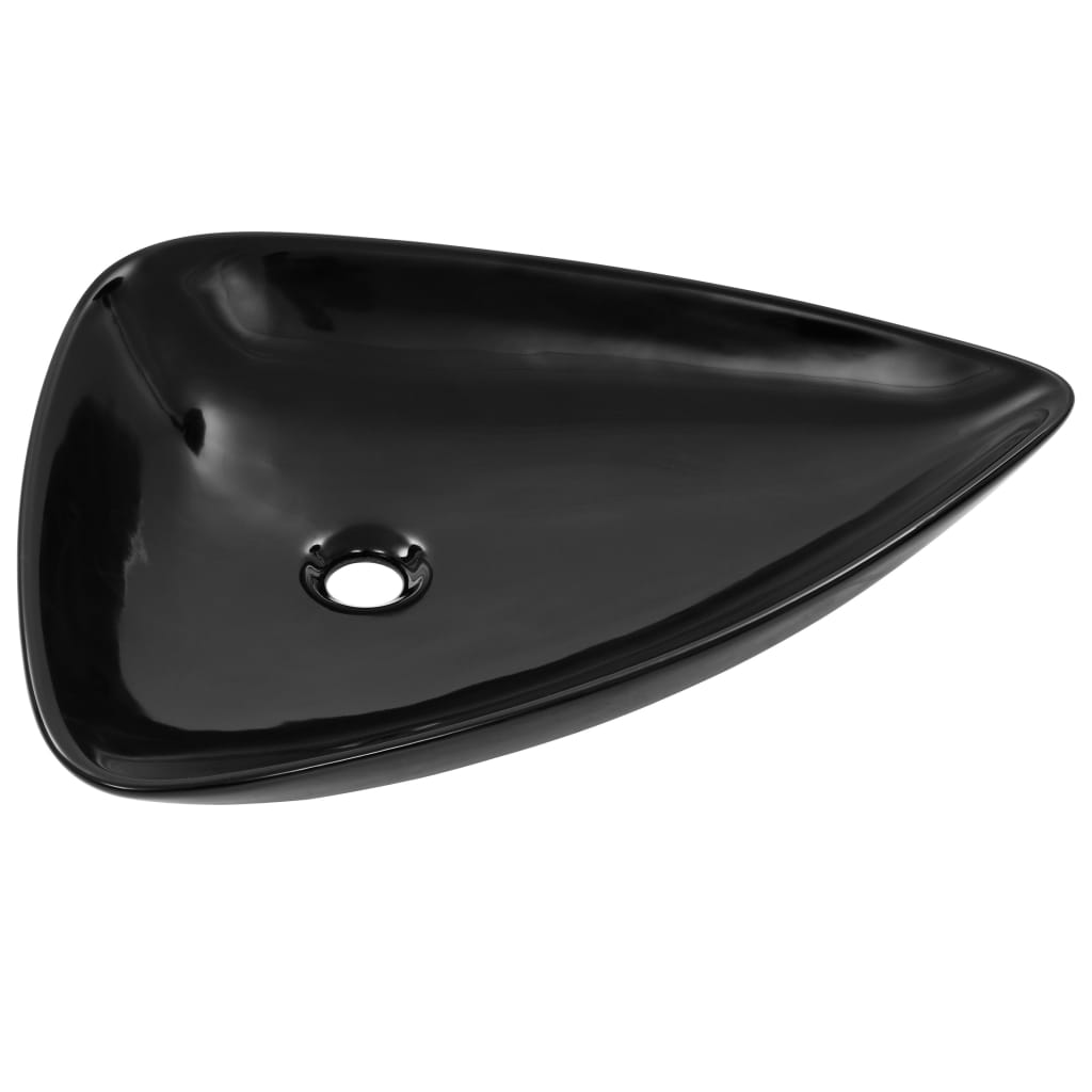 Waschbecken Keramik Dreiecksform Schwarz 645 x 455 x 115 mm - Premium Badezimmer-Waschbecken - Just €106.19! Shop now at homesales4u