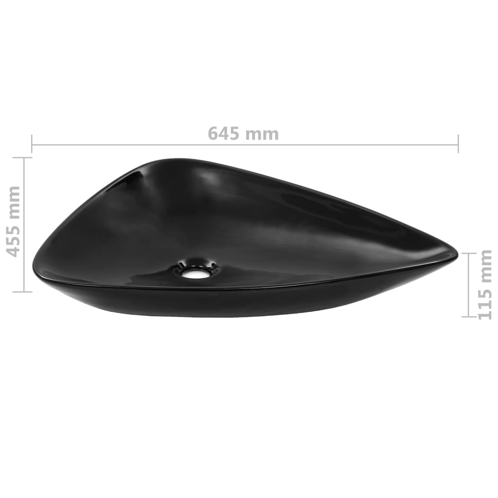 Waschbecken Keramik Dreiecksform Schwarz 645 x 455 x 115 mm - Premium Badezimmer-Waschbecken - Just €106.19! Shop now at homesales4u