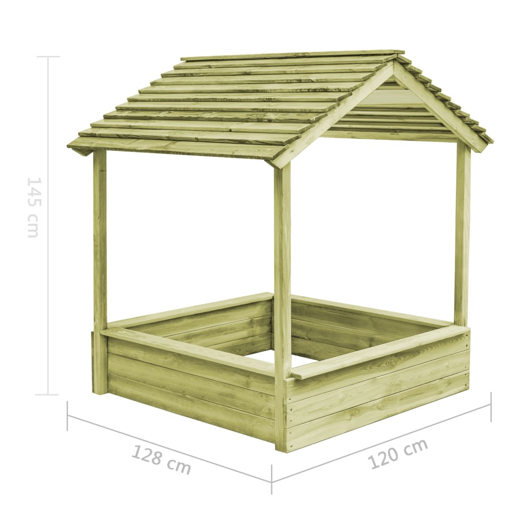 Spielhaus für den Garten mit Sandkasten 128x120x145 Kiefernholz - Premium Spielhäuser - Just €226.42! Shop now at homesales4u