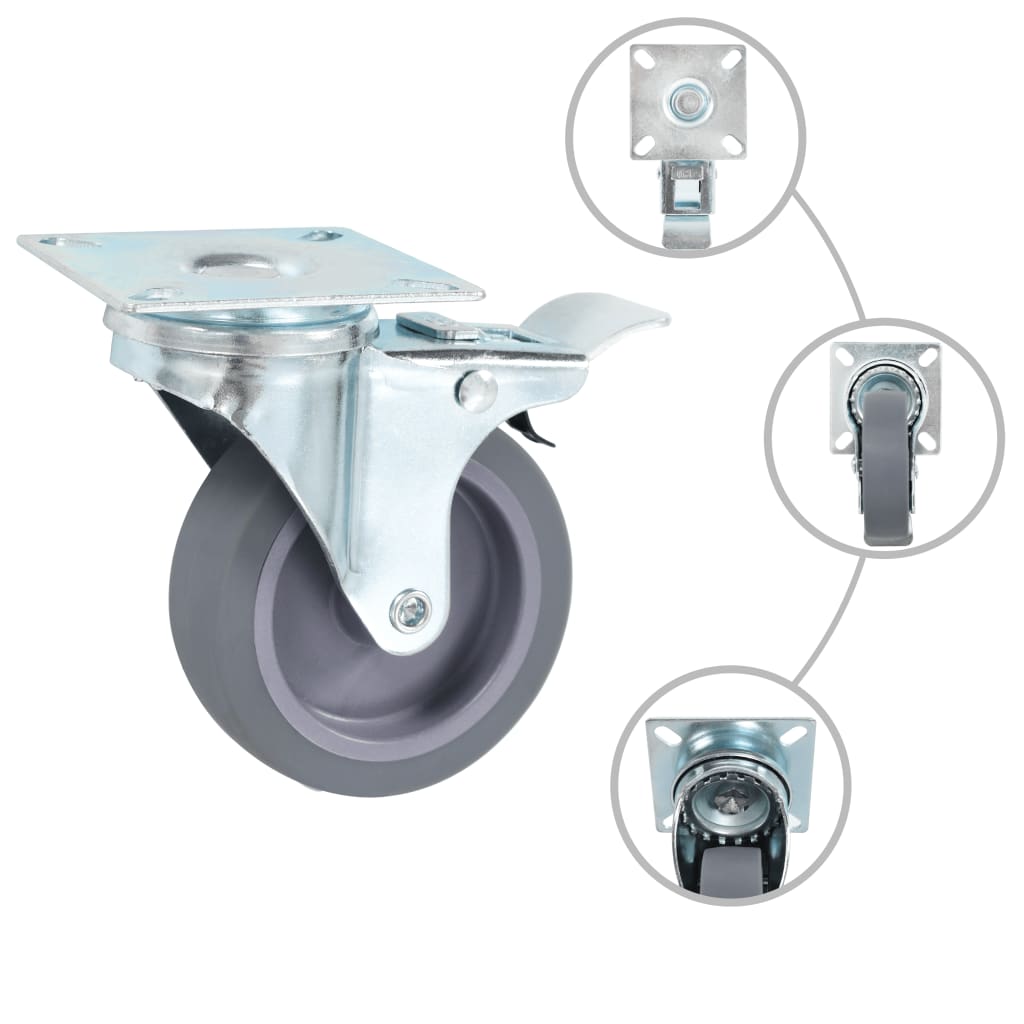 Lenkrollen mit Doppelbremsen 4 Stk. 75 mm - Premium Materialbeförderung - Just €31.39! Shop now at homesales4u