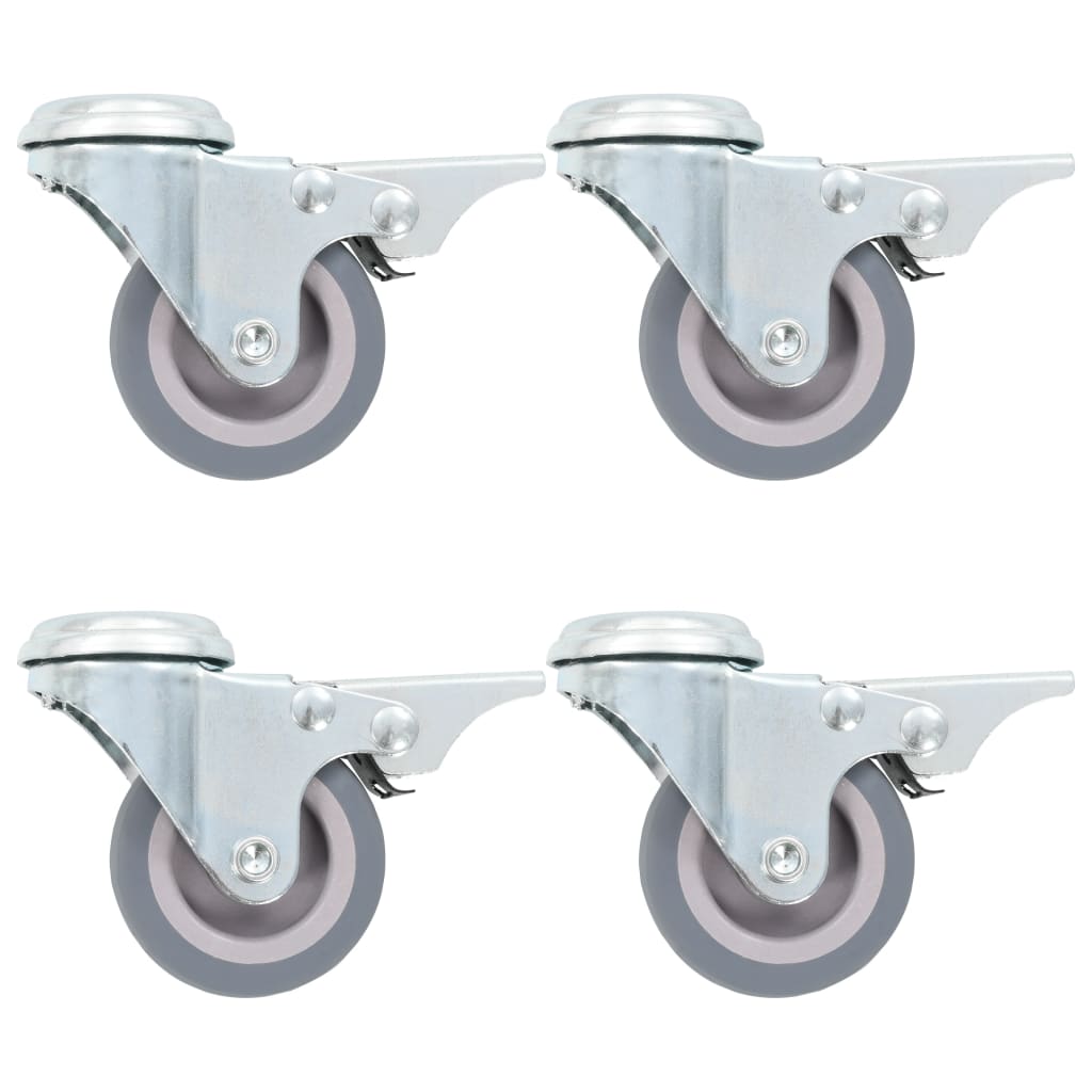 Lenkrollen mit Bolzenloch und Doppelbremsen 4 Stk. 50 mm - Premium Materialbeförderung - Just €25.29! Shop now at homesales4u