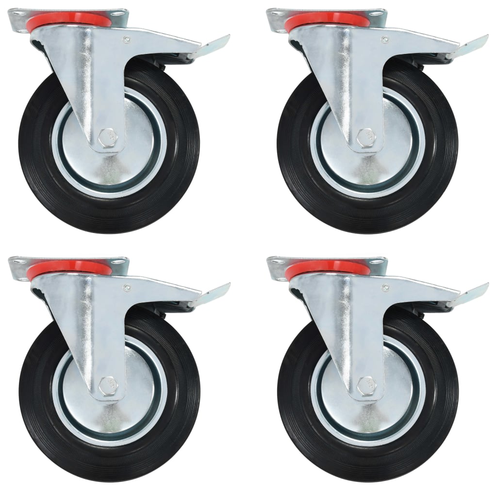 Lenkrollen mit Doppelbremsen 4 Stk. 200 mm - Premium Materialbeförderung - Just €88.94! Shop now at homesales4u