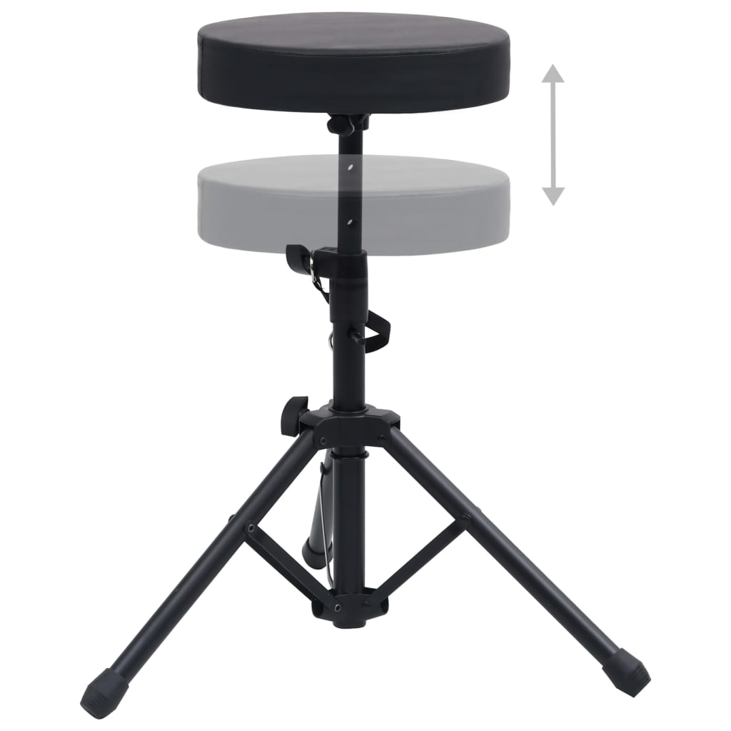 Verstellbarer Drumhocker Schwarz Rund - Premium Musikerstühle & -hocker - Just €42.38! Shop now at homesales4u
