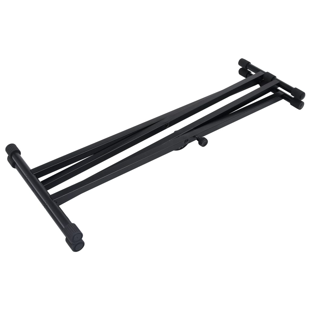 Doppelstrebiger Keyboard-Ständer und Hocker Set Schwarz - Premium Musikerstühle & -hocker - Just €79.39! Shop now at homesales4u