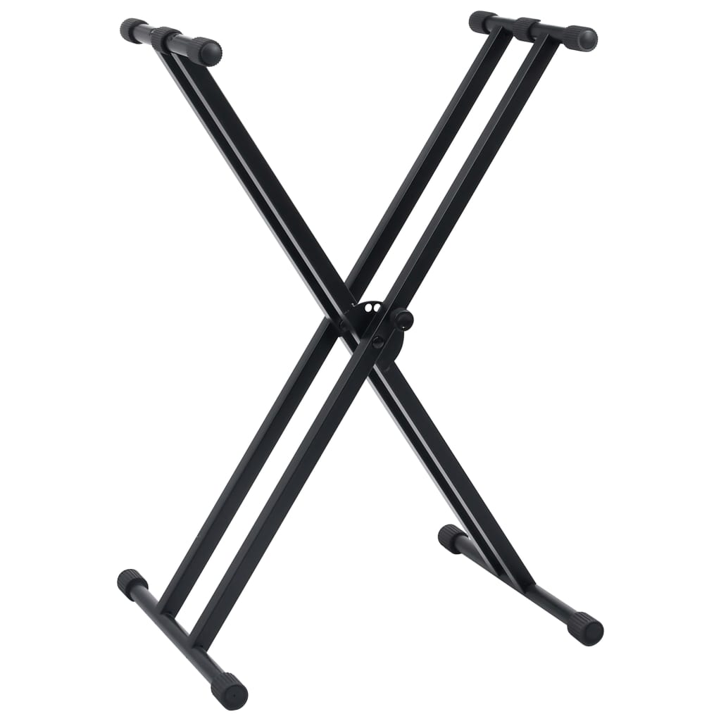 Doppelstrebiger Keyboard-Ständer und Hocker Set Schwarz - Premium Musikerstühle & -hocker - Just €77.53! Shop now at homesales4u