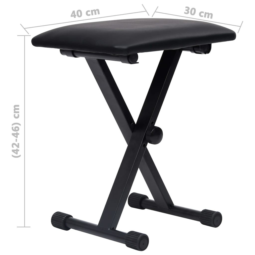 Doppelstrebiger Keyboard-Ständer und Hocker Set Schwarz - Premium Musikerstühle & -hocker - Just €77.53! Shop now at homesales4u
