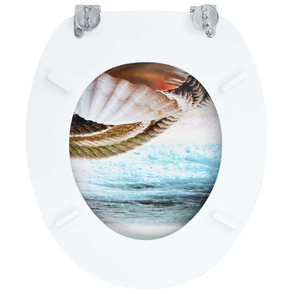 Toilettensitz mit Deckel MDF Muschel-Design - Premium Toilettensitze - Just €56.03! Shop now at homesales4u