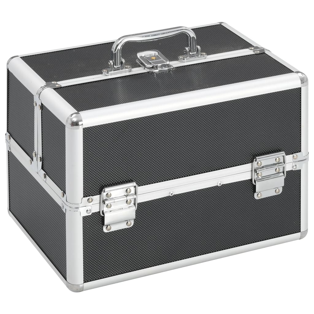 Kosmetikkoffer 22x30x21 cm Schwarz Aluminium - Premium Kulturtaschen - Just €53.07! Shop now at homesales4u