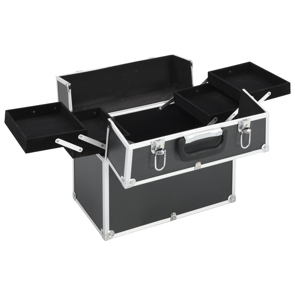 Kosmetikkoffer 38x23x34 cm Schwarz Aluminium - Premium Kulturtaschen - Just €57.91! Shop now at homesales4u