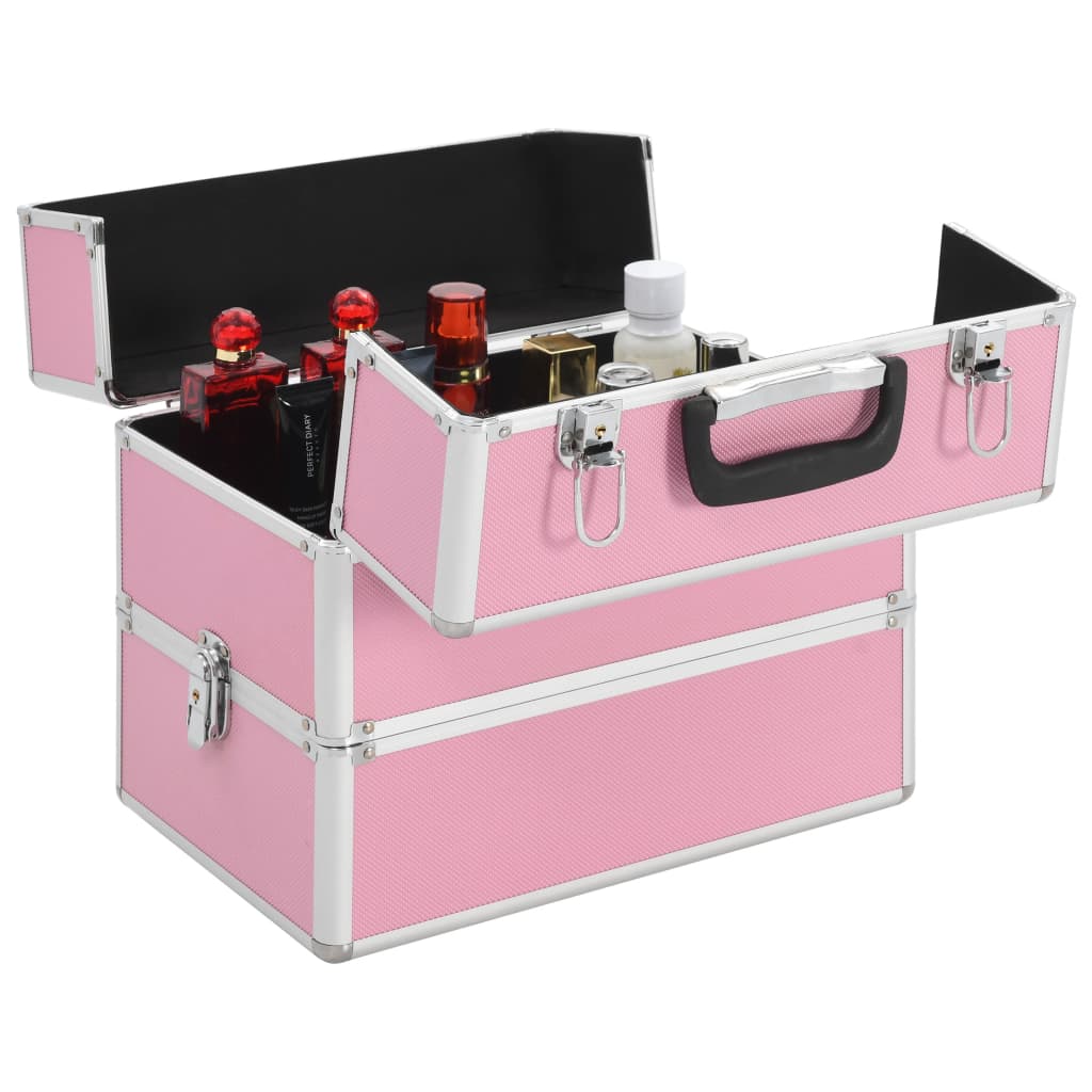 Kosmetikkoffer 37x24x35 cm Rosa Aluminium - Premium Kulturtaschen - Just €60.94! Shop now at homesales4u