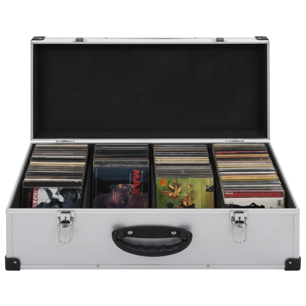 CD-Koffer für 80 CDs Aluminium ABS Silbern - Premium CD-/DVD-Ordnungssysteme - Just €68.36! Shop now at homesales4u
