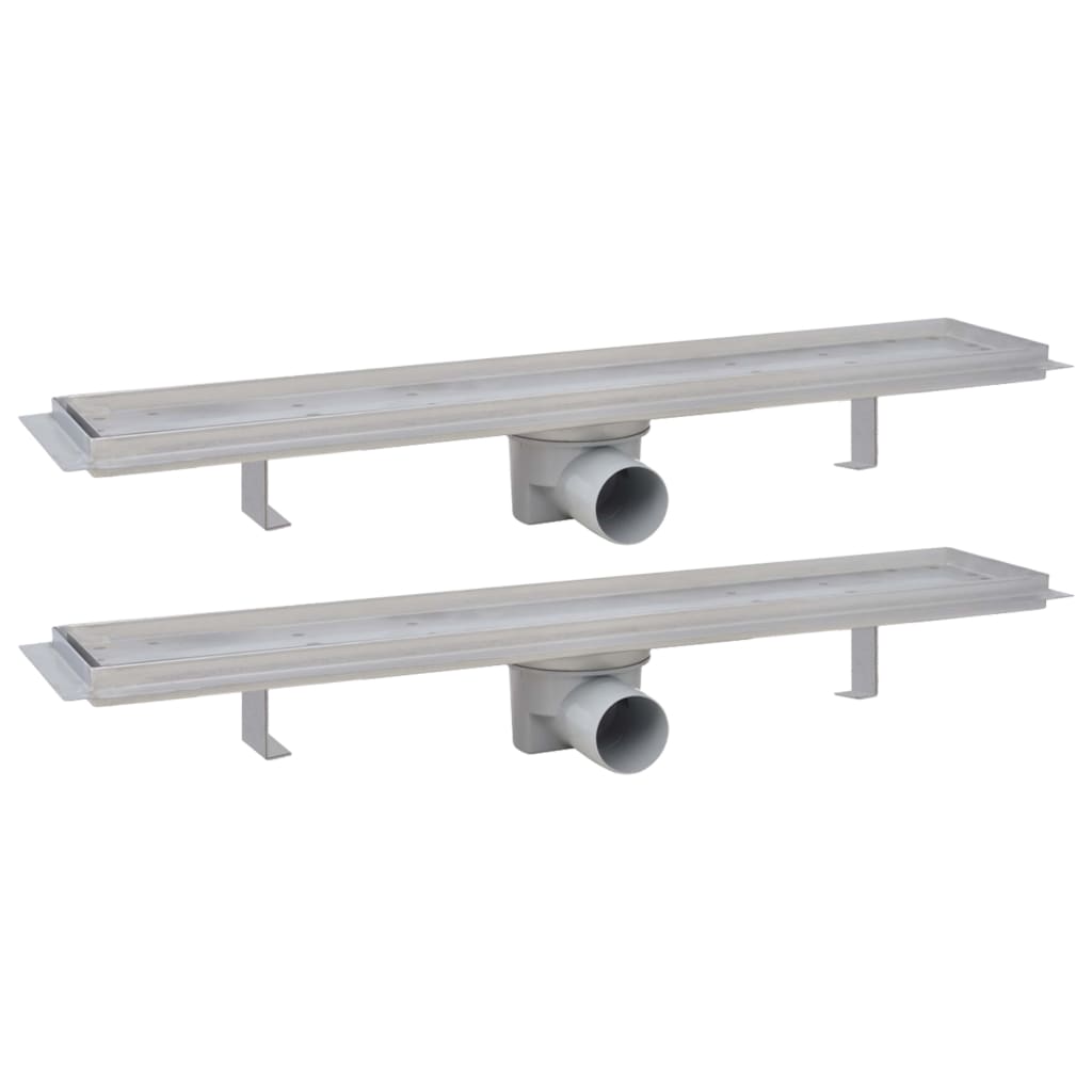 Lineare Duschrinnen 2 Stk. 630 x 140 mm Edelstahl - Premium Abflüsse - Just €136.09! Shop now at homesales4u