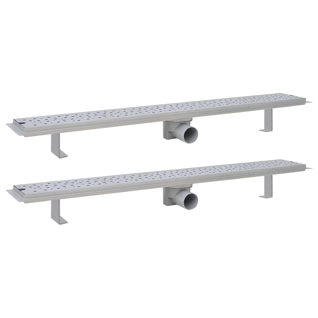 Lineare Duschrinnen 2 Stk. Blasen 930 x 140 mm Edelstahl - Premium Abflüsse - Just €128.73! Shop now at homesales4u