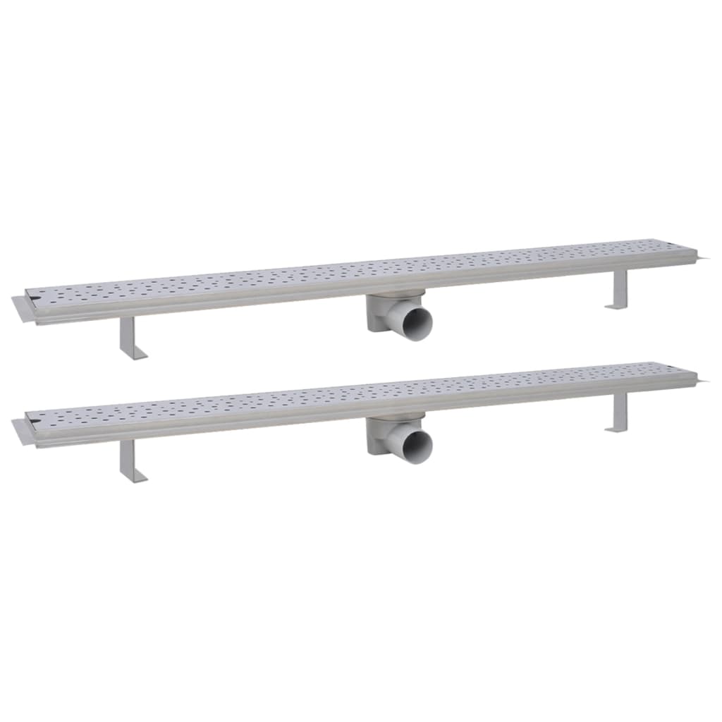 Lineare Duschrinnen 2 Stk. Blasen 1030 x 140 mm Edelstahl - Premium Abflüsse - Just €136.37! Shop now at homesales4u