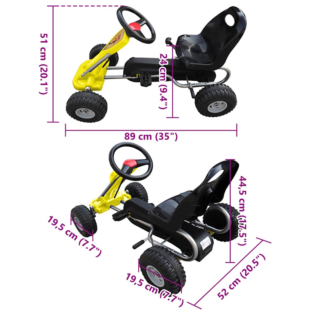 Pedal-Gokart Gelb - Premium Lauflernwagen & Rutsch- & Tretfahrzeuge - Just €115.46! Shop now at homesales4u