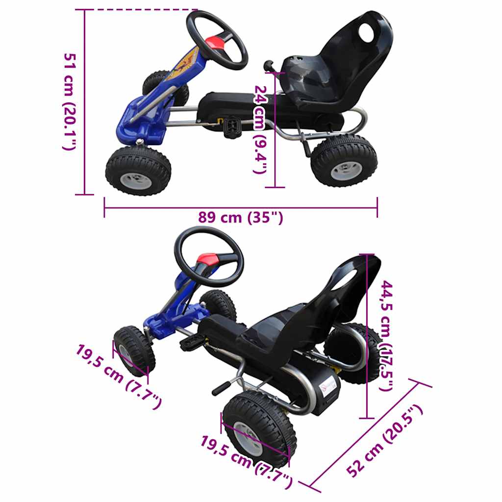 Pedal-Gokart Blau - Premium Lauflernwagen & Rutsch- & Tretfahrzeuge - Just €121.40! Shop now at homesales4u