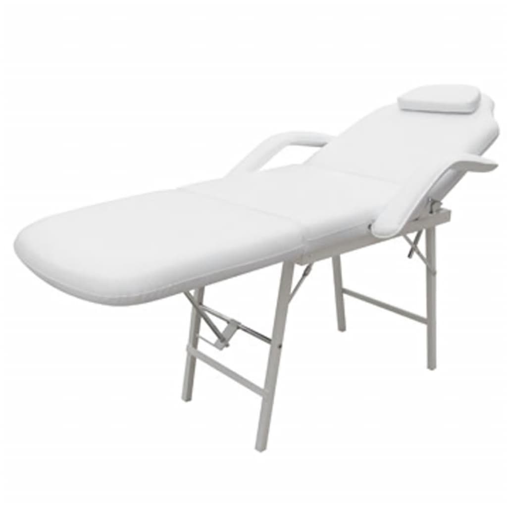 Kosmetikstuhl Tragbar Kunstleder 185×78×76 cm Weiß - Premium Massagestühle - Just €268.92! Shop now at homesales4u