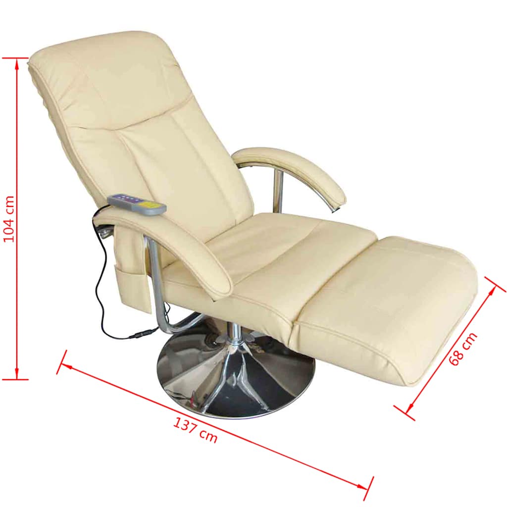 Massagesessel Cremeweiß Kunstleder - Premium Massagesessel - Just €337.52! Shop now at homesales4u