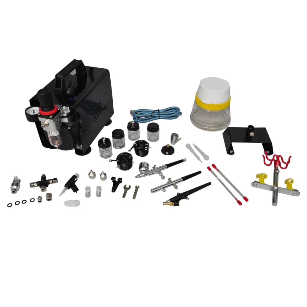 Profi Airbrush Komplett-Set mit 3 Pistolen - Premium Kompressoren - Just €335.83! Shop now at homesales4u