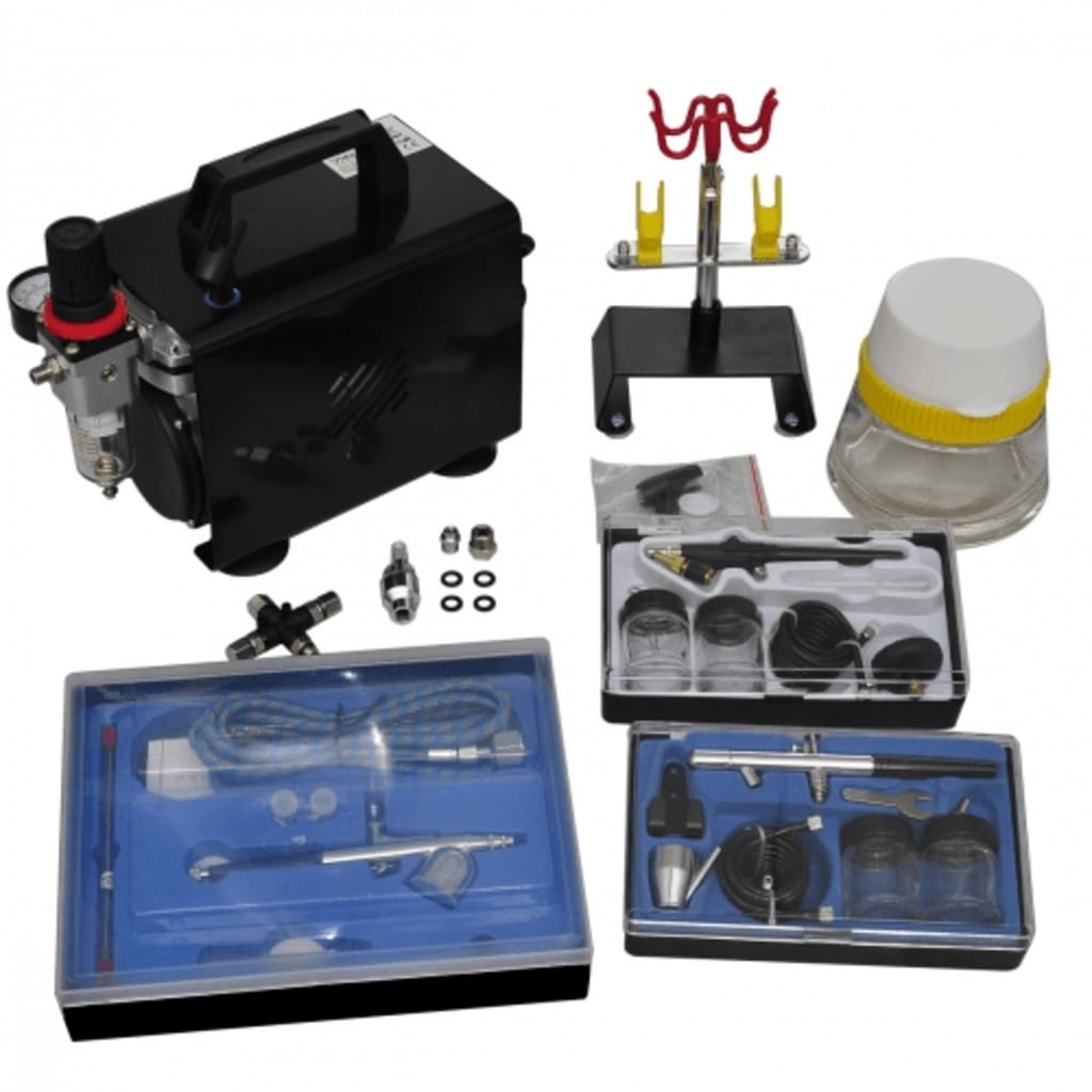 Profi Airbrush Komplett-Set mit 3 Pistolen - Premium Kompressoren - Just €335.83! Shop now at homesales4u